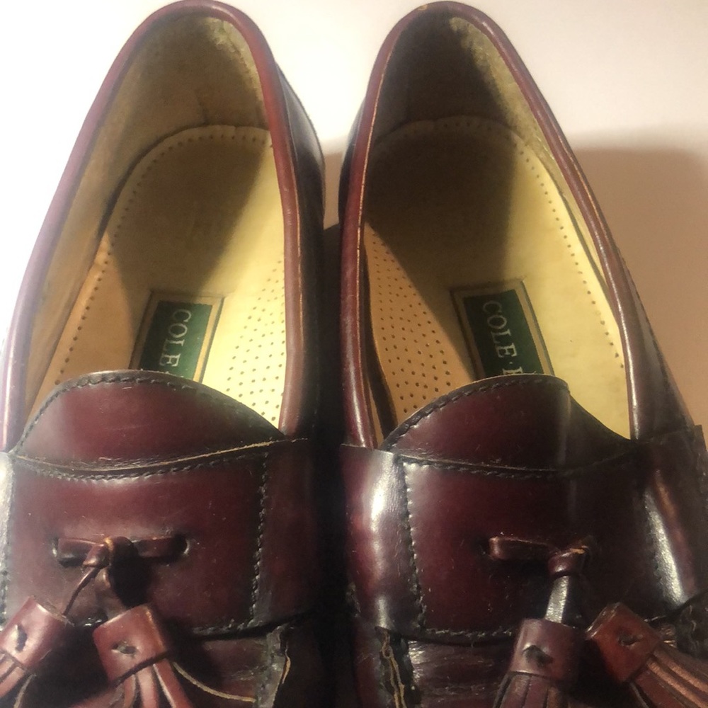 Men’s tassel wing tip fall Memory Mahogany Cole Haan flex comfort oxfords shoes - Picture 6 of 11